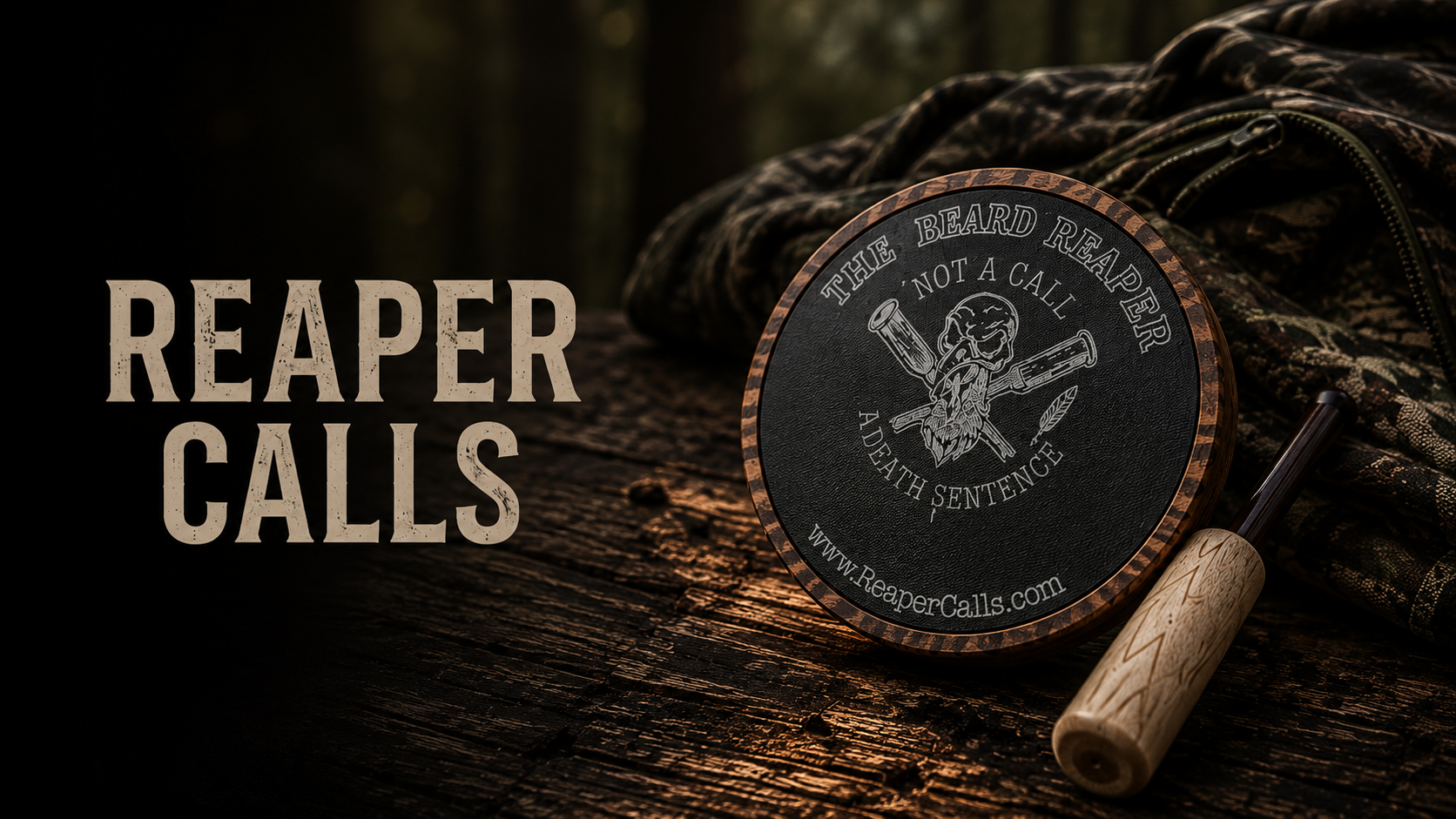 The Beard Reaper call and striker at the edge of the timber